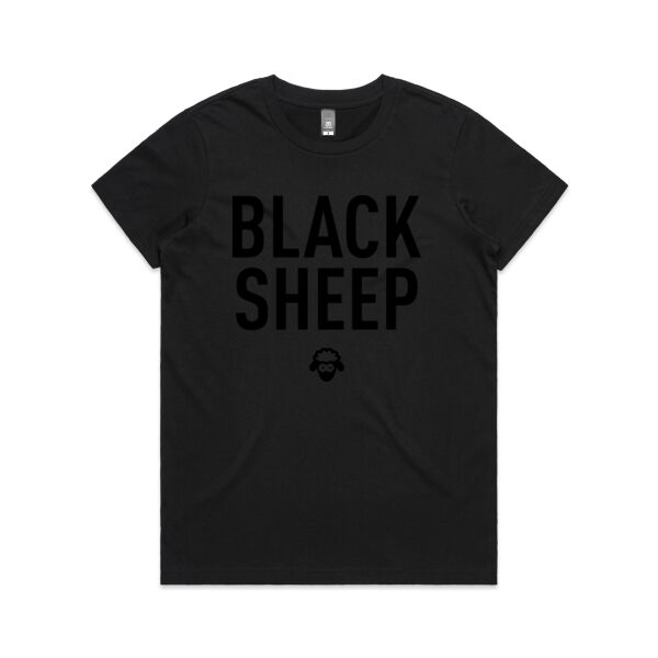 BLACK-ON-BLACK SHEEP WOMENS TEE Thumbnail